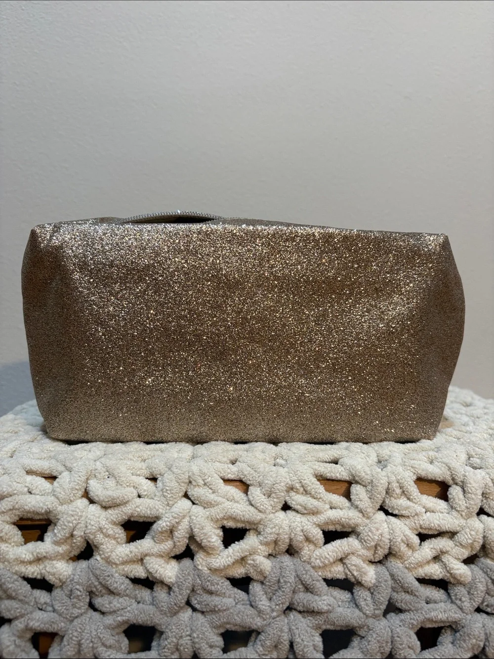 Lancome Glitter Zip Cosmetic Pouch - Gold - Picture 12 of 12